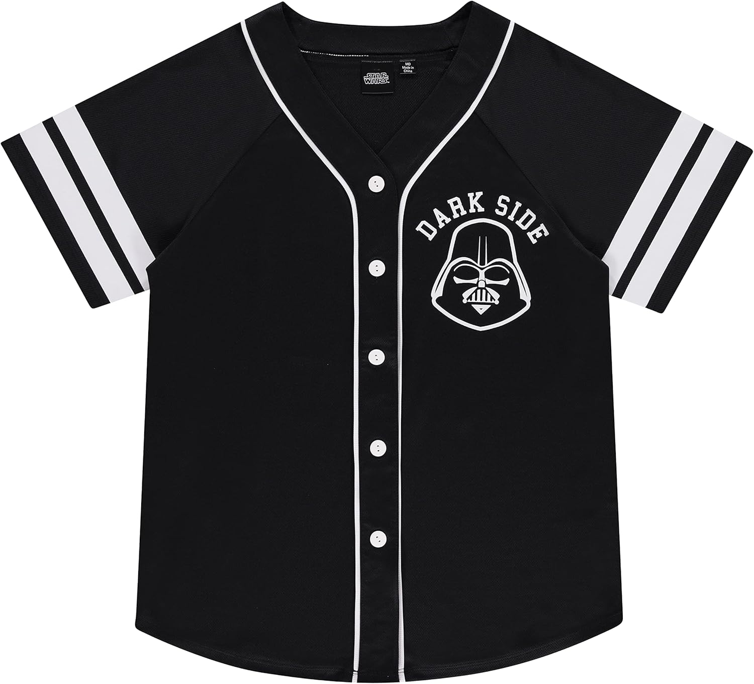 STAR WARS Camiseta de béisbol para mujer, Darth Vader, Luke Skywalker y Baby Yoda con botones de malla