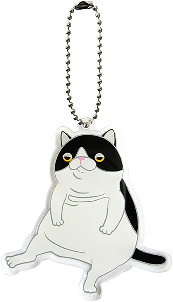 Shinada Global Mochi Neko Acrylic Keychain Pinch BK/WH MNAK-0068T