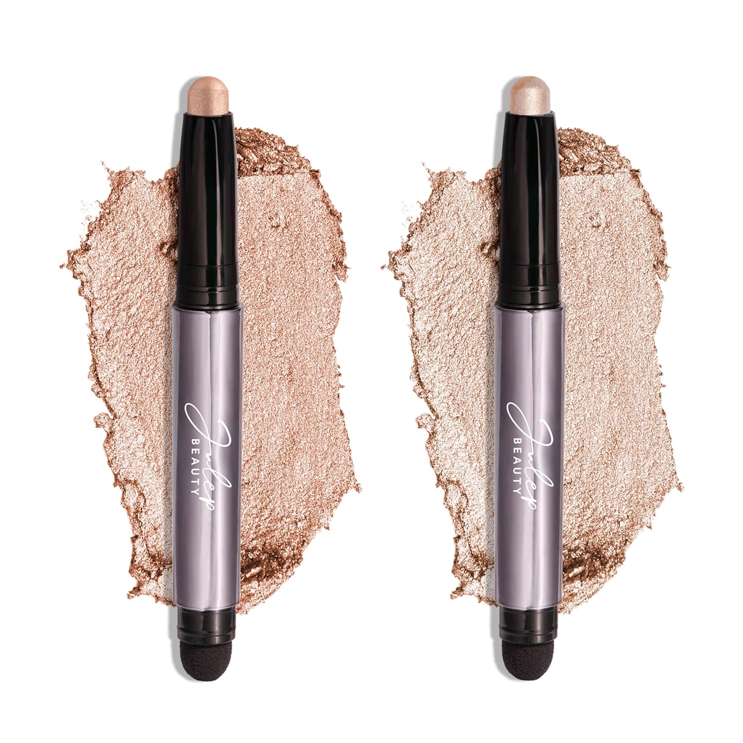 Julep - Sombra de ojos 101 de crema a polvo, impermeable, en barra de punta doble – De larga duración, a prueba de arrugas, fácil de aplicar con difuminante incorporado - Perla y Rosa brillante