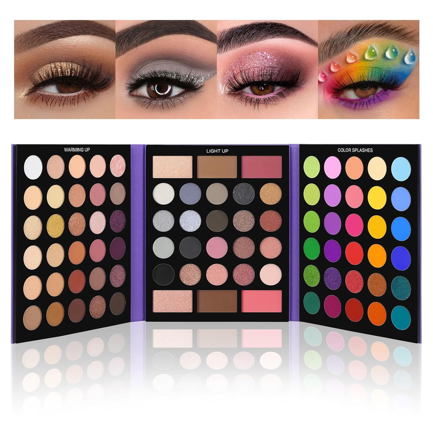 UCANBE Eyeshadow Palette with 15Pcs Brushes Makeup Set, Pigmented 86 Colors Make Up Sets Valentine's Day Gift, Matte Shimmer Glitter Eye Shadow Pallet Highlighter Contour Blush Powder Brush Beauty Kit