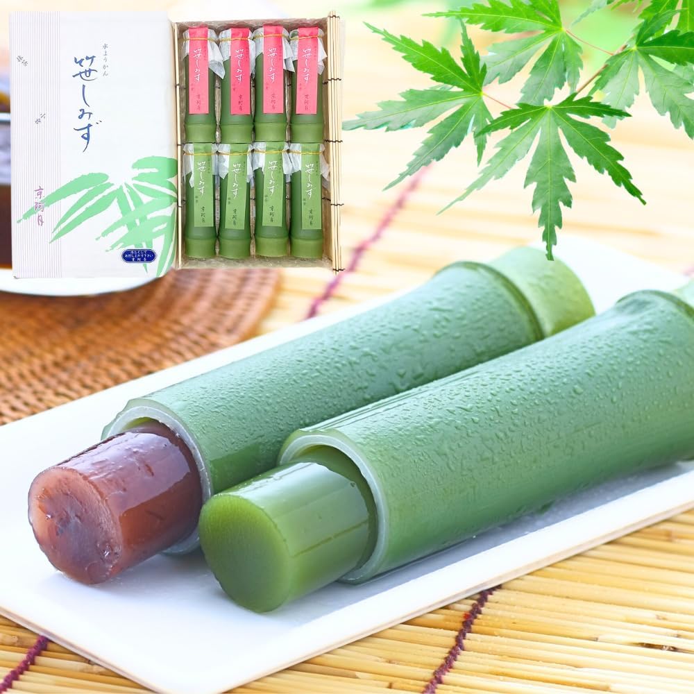 [Fresh and Elegant Taste] Kyoatsuki Sasamizu Water Yokan, Pack of 10 (Ogura x 5, Matcha x 5) | 個包装,水羊羹,和菓子,京都,ギフト,和菓子,お中元,お取り寄せ,ギフト,京都土産,贈答品,個包装,お中元,帰省みやげ