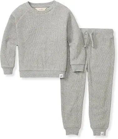 Burt's Bees Baby Boys Shirt and Pant Set, Long Sleeve Top & Bottom Outfit Bundle, 100% Organic Cotton