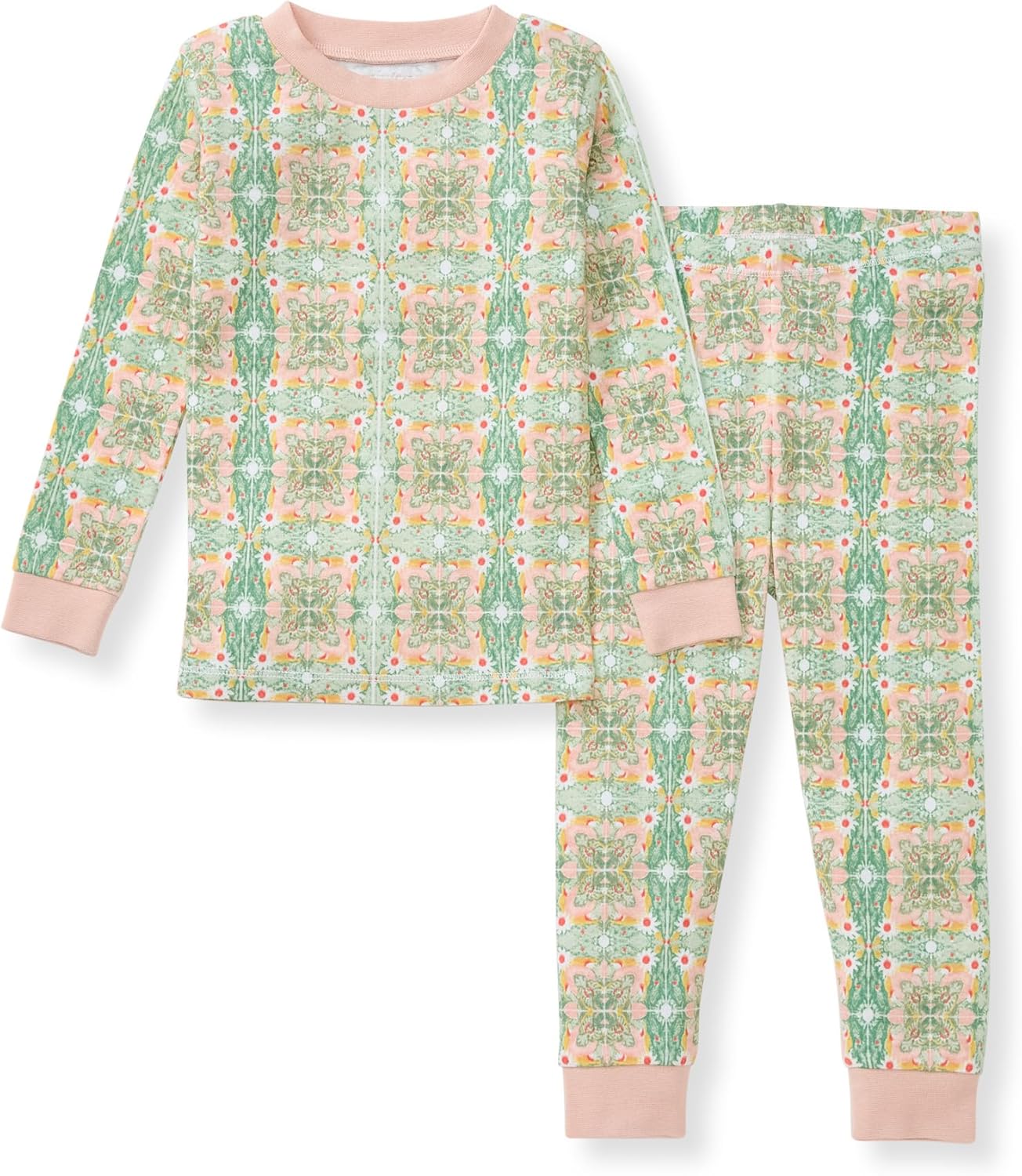 Burt's Bees Baby Pijama de algodón orgánico para niñas, conjunto de pijama para niños pequeños, 2 piezas