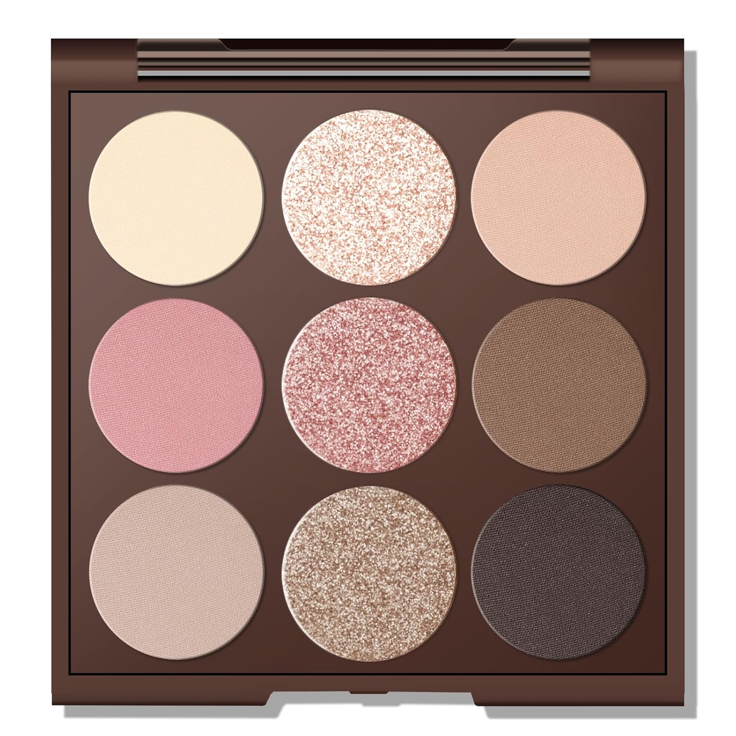 MYSTER ROSEY Paleta de sombra de ojos neutra, paleta de sombra de ojos nude, paleta de maquillaje de sombra de ojos mate con espejo, uso duradero, vegano, libre de crueldad, 0.5 onzas