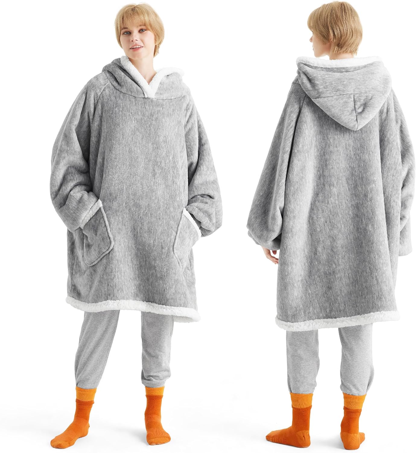 Bedsure - Manta corta de sherpa para llevar puesta