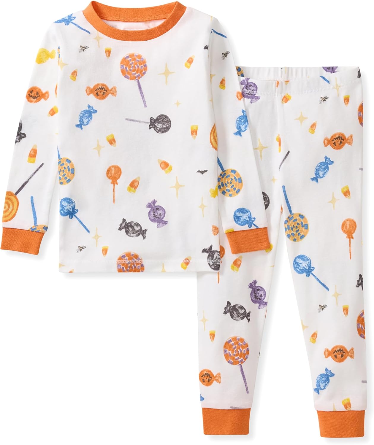 Burt's Bees Baby Pijama de algodón orgánico para niños, conjunto de pijama para niños pequeños, 2 piezas | Soft, cozy, snug fitting pajamas feature stretchy ribbed cuffs and hand painted prints to make bedtime a breeze