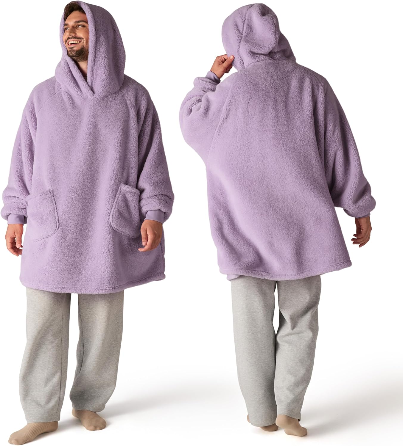 Bedsure Mantas Ponibles con Capucha, Regalos de Navidad para Mujeres, Esposa, Novia, Regalos de Cumpleaños Cálidos y Acogedores para Ella, Esposa, Sudadera Suave y Esponjosa, Mantas con Capucha de