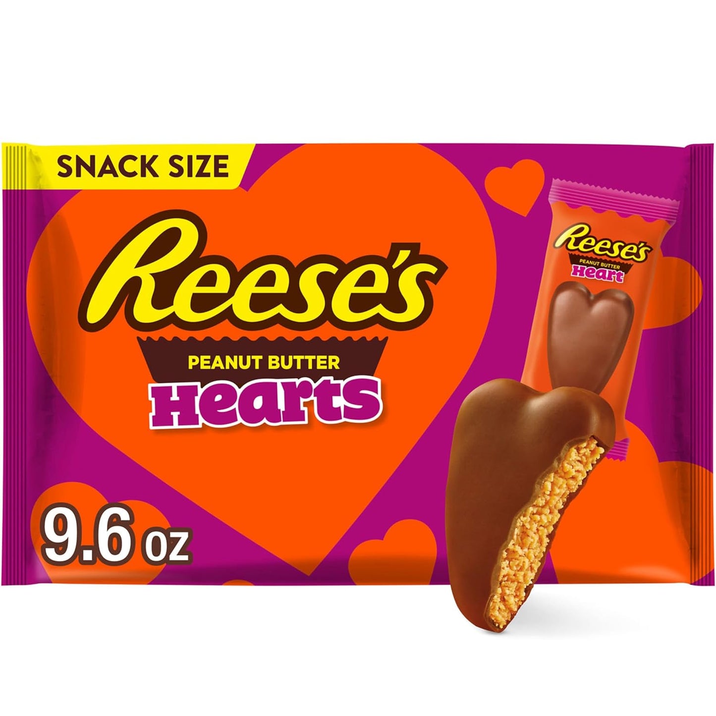 Reese's Milk Chocolate Peanut Butter Hearts, Valentine's Candy Packs, 1.2 oz (6 Count)