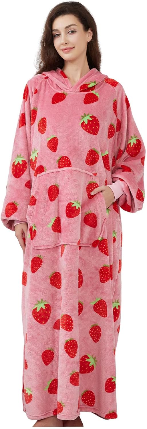 Capecage - Manta con capucha, sudadera con capucha larga como regalos de cumpleaños para mujeres y hombres, manta portátil larga para mujeres y hombres.
