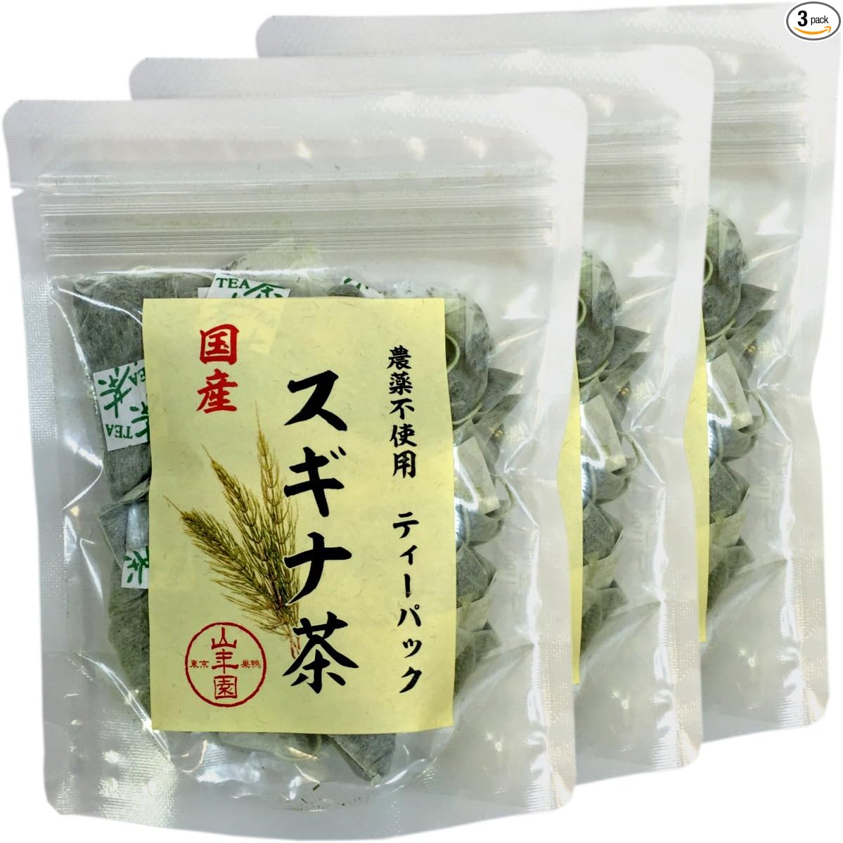 [100% Made in Japan] Horsetail Tea Pack, 0.06 oz (1.5 g) x 20 Packs x 2 Bags Set, No Pesticides, Caffeinated Sugamo Tea House Made in Miyazaki Prefecture, Sannenen