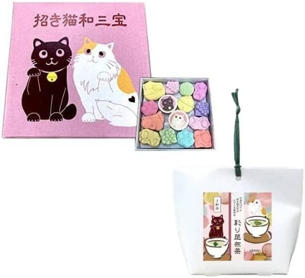 Maneki Neko Wasanpo, Wasanbon Sugar, Dried Sweets, Dried Sweets, Japanese Sweets, Cats, Black Cats, Kuroneko, Maneki Neko, Petite Gift