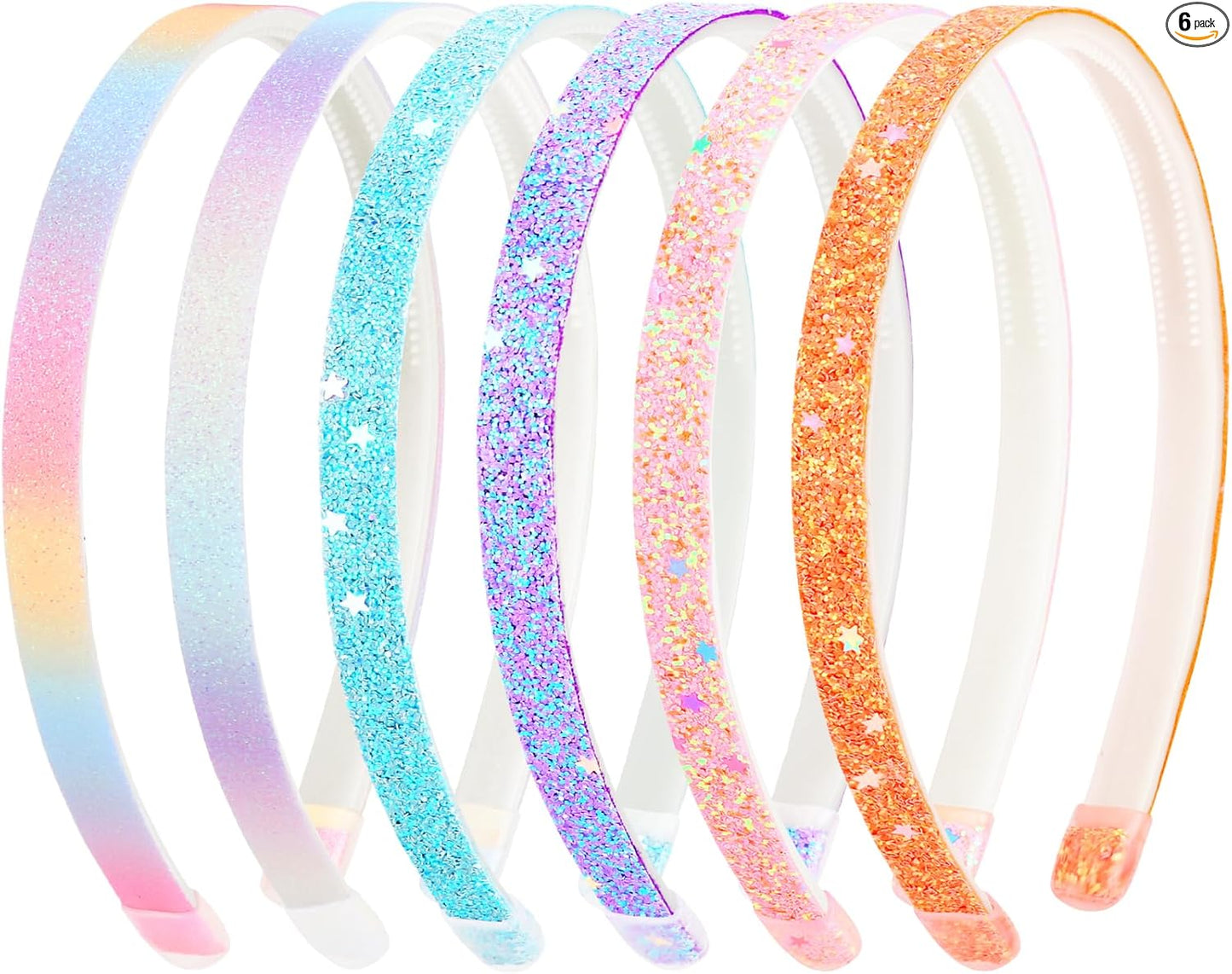 DRESHOW Girls Bow Headbands Glitter Headband for Childs Heart Star Headband for Toddlers Teens