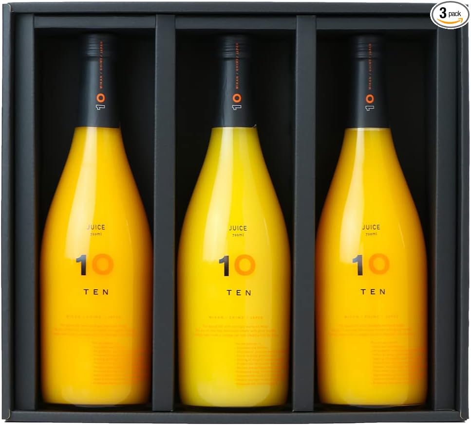 TP561GI 10FACTORY Gift Ehime Mandarin Juice, Ehime Mikan, 100% Juice, 10 Bottles (6.8 fl oz (200 ml), Set of 10 Types, Boxed, Wrapped, Compatible with Iron Paper, Tote Bag Included, High Quality, No Additives, Made in Japan, For Home Celebrations