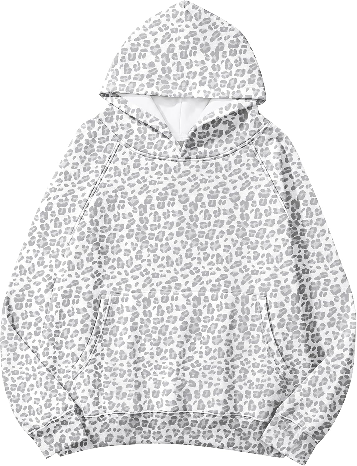 Lauweion - Sudaderas con capucha básicas de forro polar para mujer, con estampado de letras, manga larga, bolsillo canguro, hombros caídos, estilo holgado