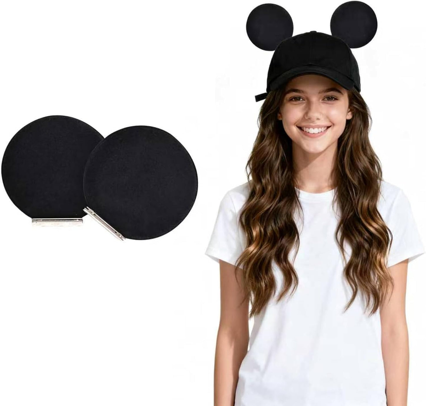 Orejas magnéticas de ratón para sombreros, clips de oreja extraíbles, accesorios de decoración para gorras, hombres, mujeres, familias en parques temáticos