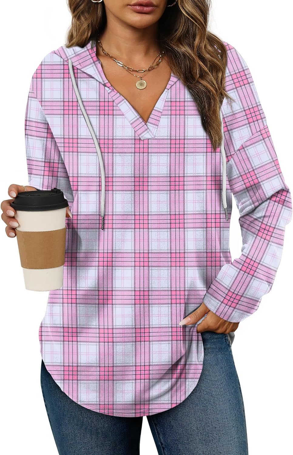 Bofell - Sudaderas con capucha para mujer, sudaderas de moda para mujer, sudaderas con capucha de gran tamaño, sudaderas de manga larga de ajuste holgado