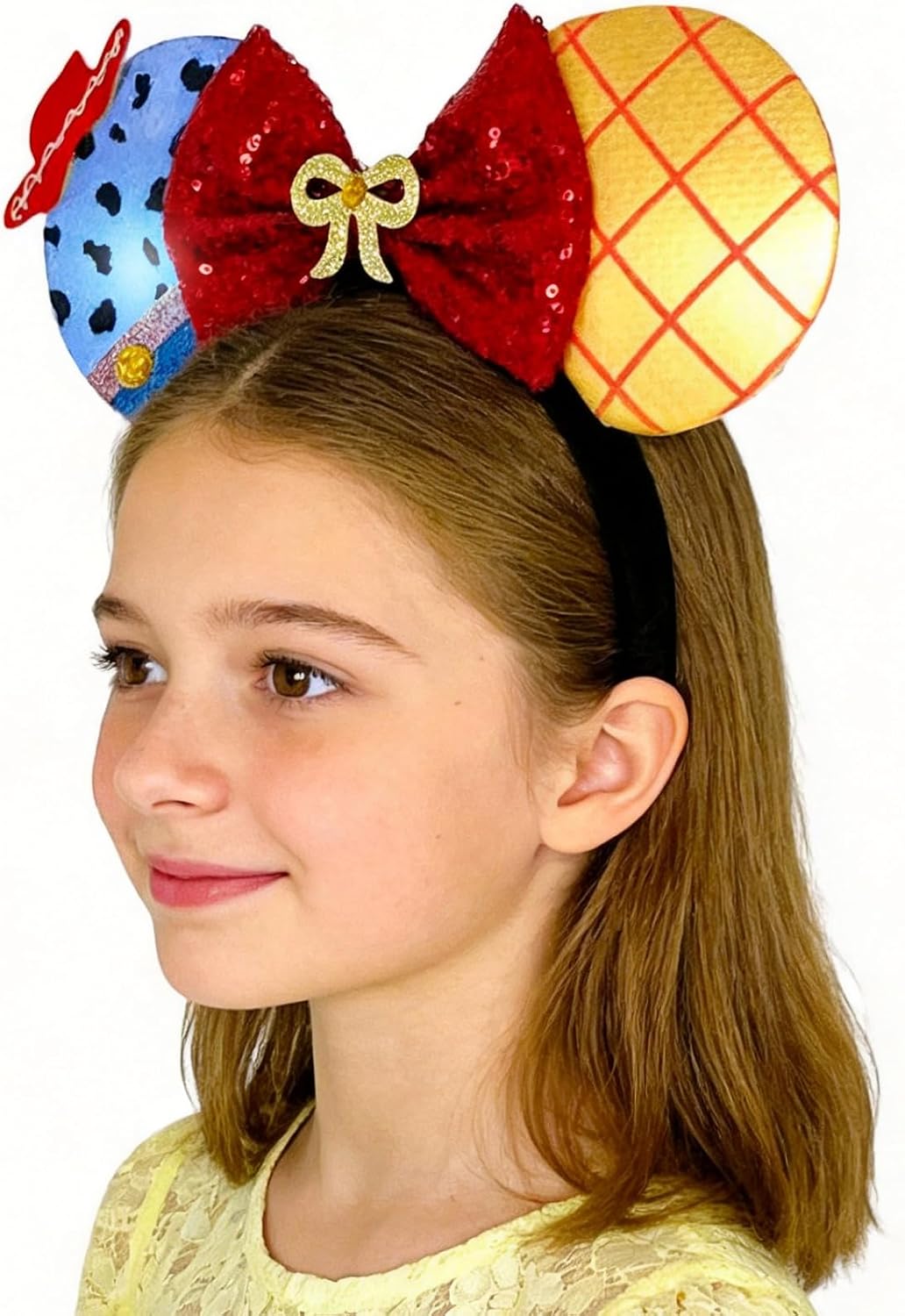 Tarocynn 2 diademas de orejas de ratón de Halloween con luz LED, diademas de lentejuelas para fiestas y accesorios de cosplay