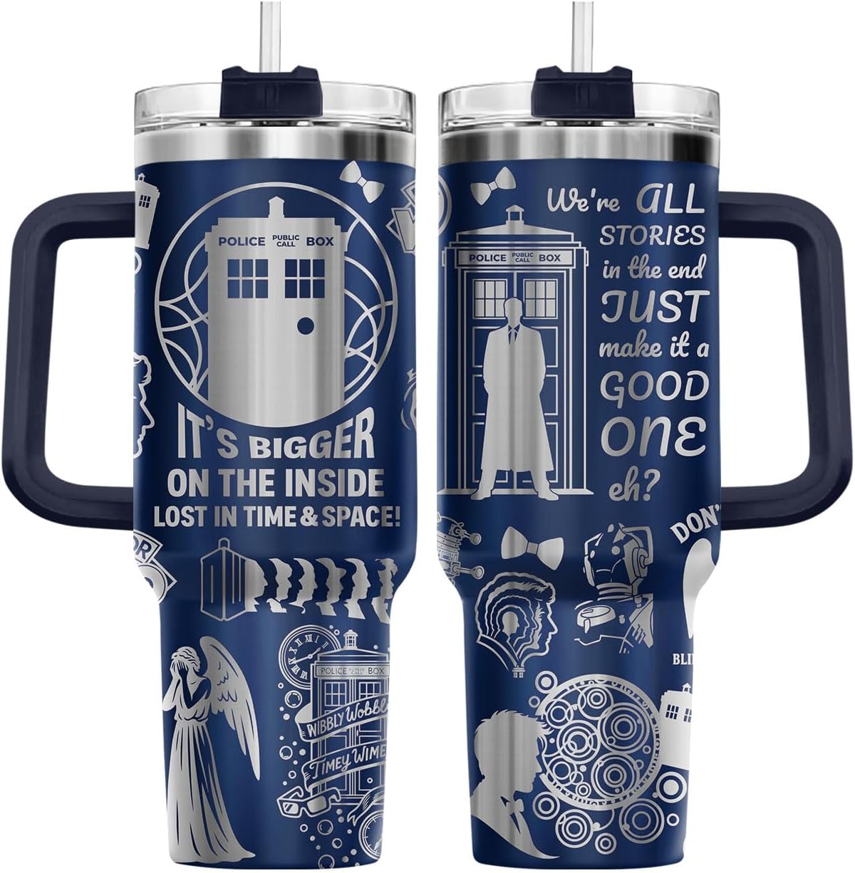 34HD Lord Fantasy Adventure - Vaso de café con aislamiento de acero inoxidable de 40 onzas, taza de viaje con asa y tapa para pajilla, segunda taza de café, regalos para amantes de los libros