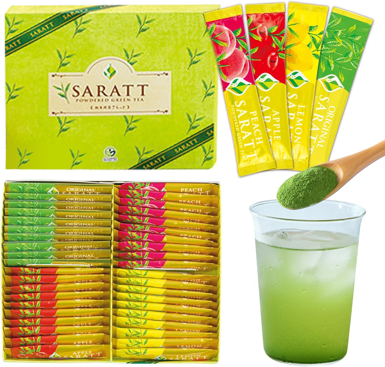 Uji-tawara Tea Plantation Powdered Sencha Tea, Smooth Green Tea Powder, Sencha Green Tea, Japanese Tea, Bottle Tea, Powdered Tea (3 Flavors (3 x 6 bags = 18 bags)) 27493
