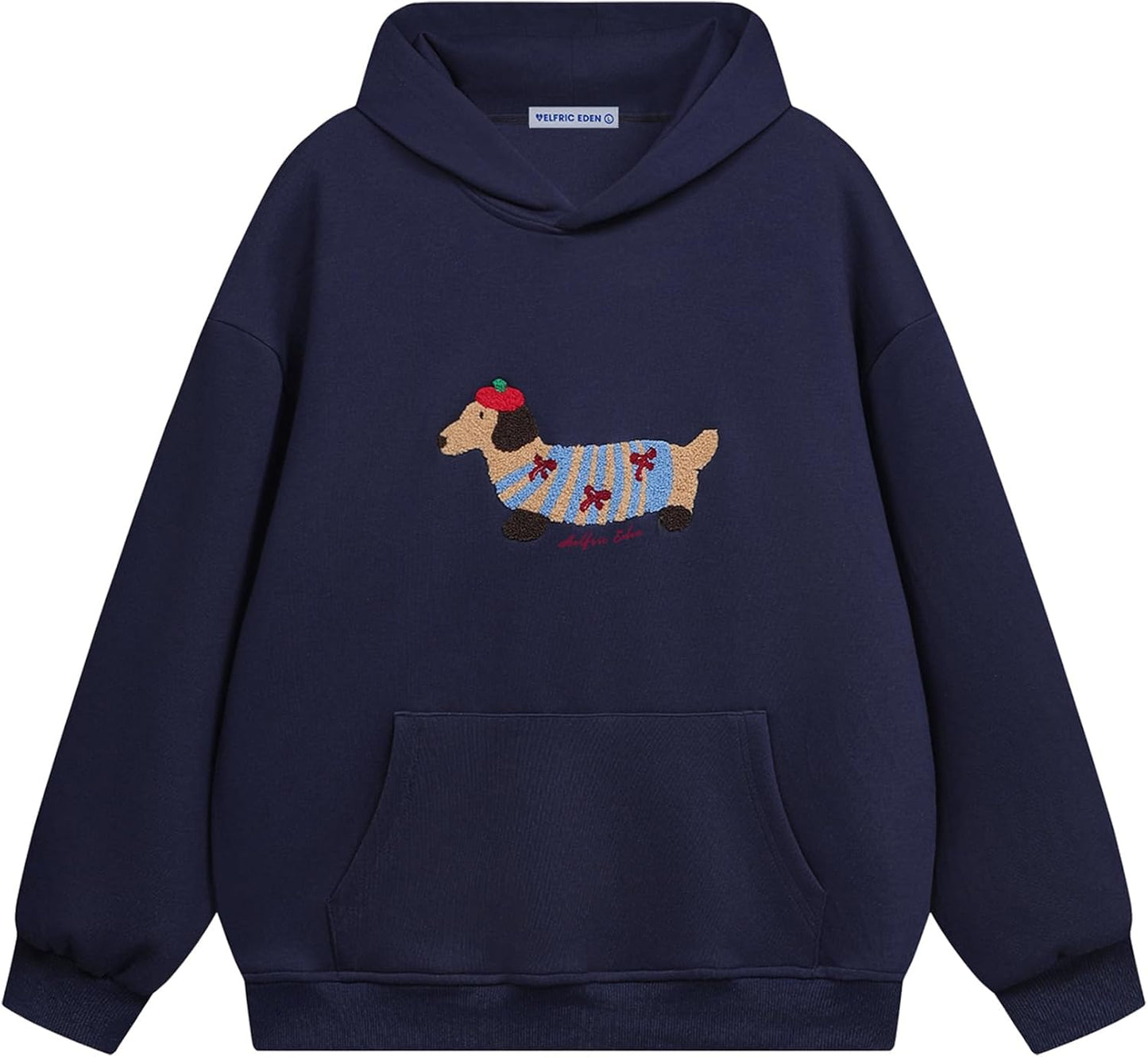 Aelfric Eden sudadera con capucha de perro de dibujos animados para parejas, sudadera con capucha de manga larga, sudaderas holgadas 2025