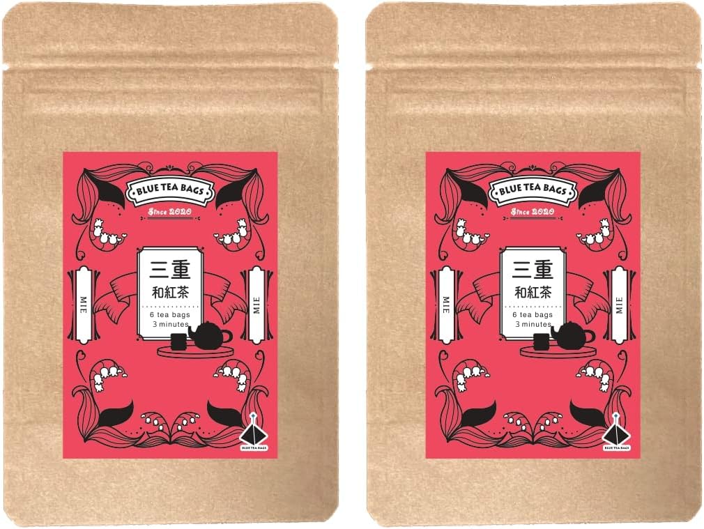 Blue Tea Bags Ishikawa Prefecture, Roasted Tea, Stick Tea Bag (0.08 oz (2 g) x 7 p x 2 Bags)
