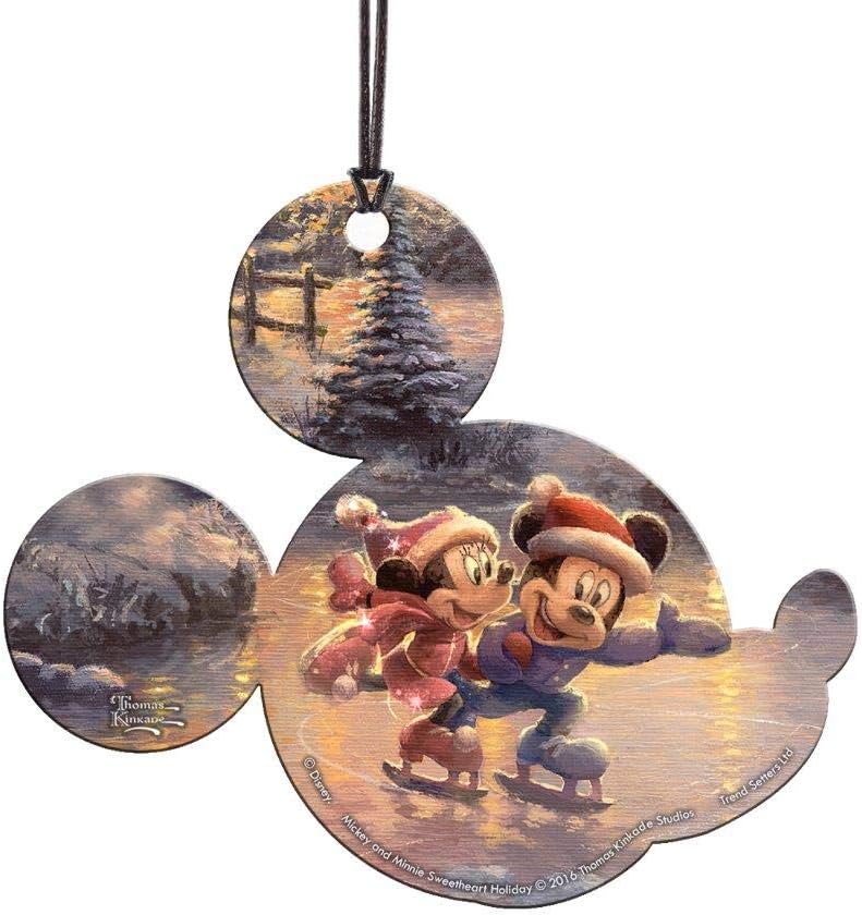 Disney - Sweetheart Central Park - Mickey y Minnie Mouse - Accesorio de impresión acrílica colgante en forma de orejas de Mickey - para regalar y coleccionar | Hanging acrylic print | Bedroom or office display | Disney fan gift