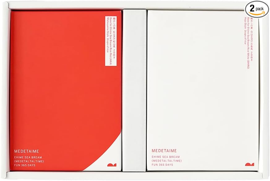 Ehime Snamper Meshinoto Gift Set, Ehime Red Snamper, Matsuyama, Hojo, Cooked Rice, Seto Inai Sea (2 Red, 2 White)