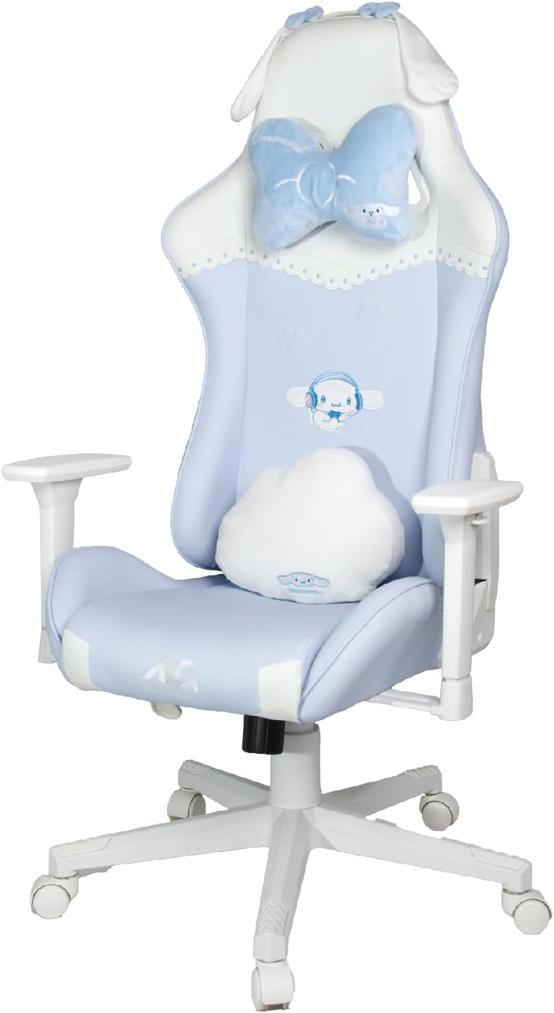Allone Gaming Chair Sanrio Characters Kuromi 26.4×26.4×48.8 inches, Purple, e-sports, Infinite Reclining Function, Adjustable Height, Removable Headband, Lumbar Support, and Headrest, Cute, ALG-GMCKU