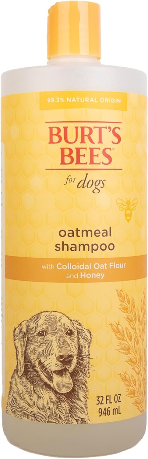 Burt's Bees for Pets Champú de avena para perros con harina de avena coloidal y miel, 2 unidades, fórmulas de origen 95% natural, champú para perros - 2 unidades, 32 onzas