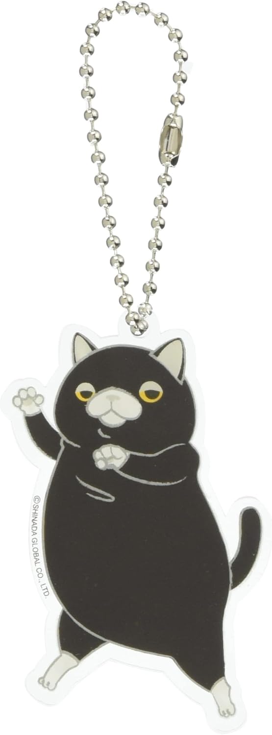 Shinada Global Mochi Neko Acrylic Keychain Pinch BK/WH MNAK-0068T