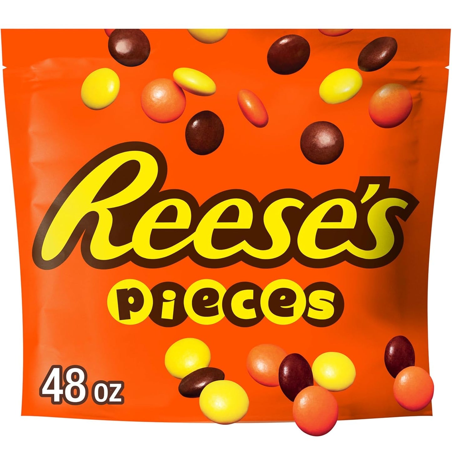 REESE'S PIECES Peanut Butter in a Crunchy Shell, Candy Bulk Bag, 48 oz (Pack of 2)