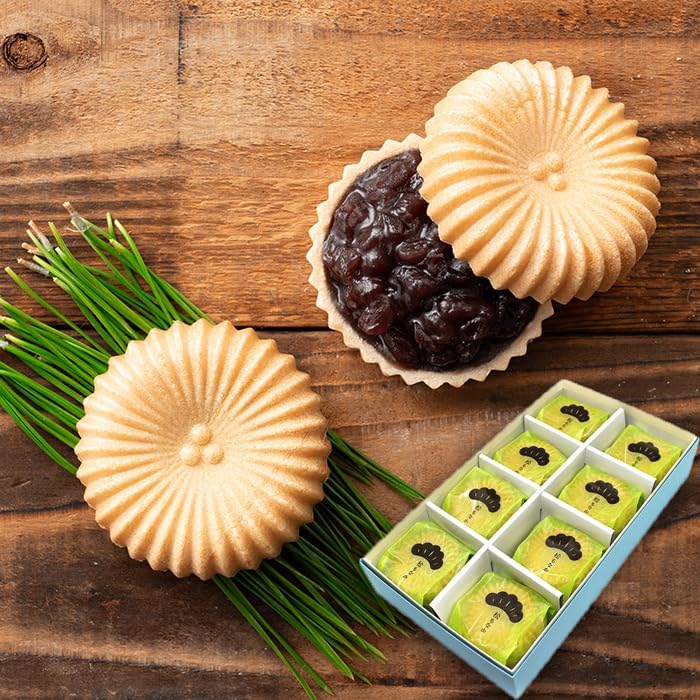 【Okashidokoro Minatoya】Matsu Monaka 6-piece Set 【Granulated Red Bean Paste】Seigyo (Year-end Gift) Matsu Mochi (Japanese Confectionery) Gift Sweets Hokkaido Small Red Beans Long-established Kagawa