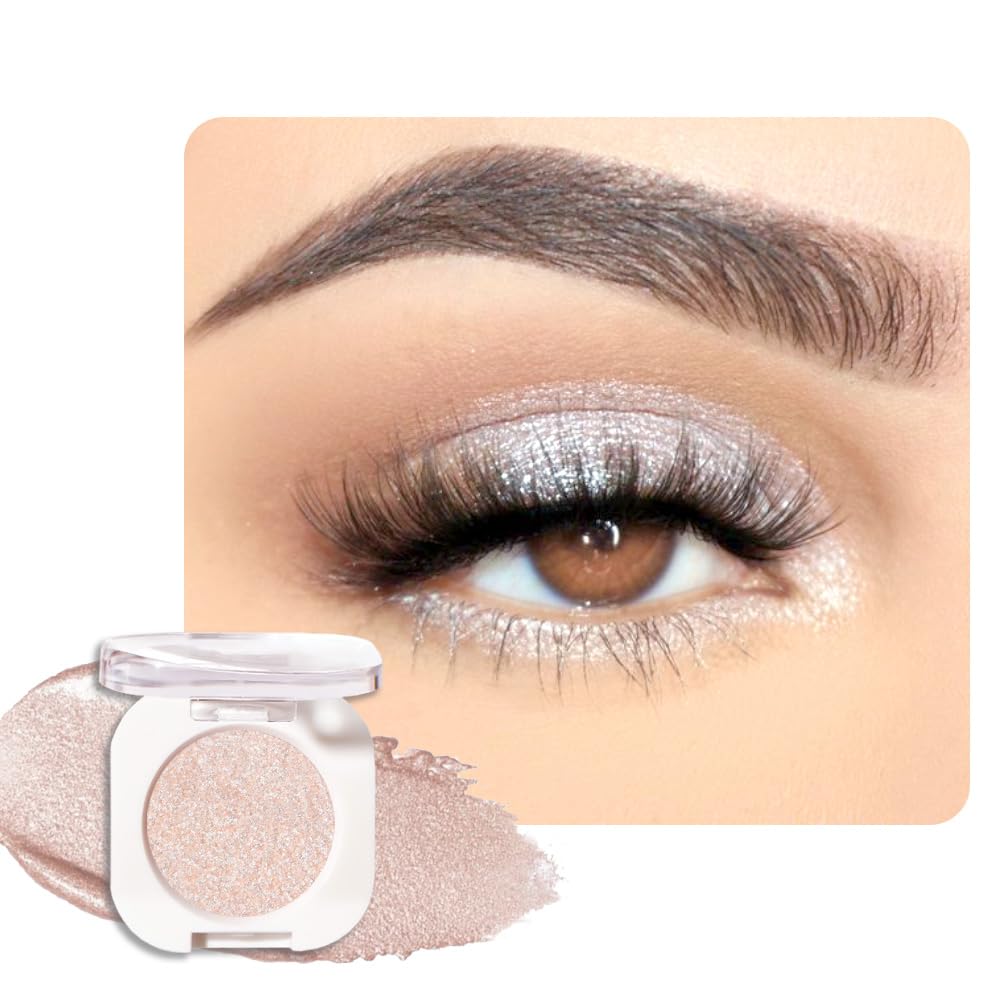 Sombra de Ojos Soltera con Destello de Champán, Sombra de Ojos Mini Liviana y Mezclable para Mujeres Mayores, Paleta de Maquillaje de Sombra de Ojos Monocromática Pigmentada Impermeable
