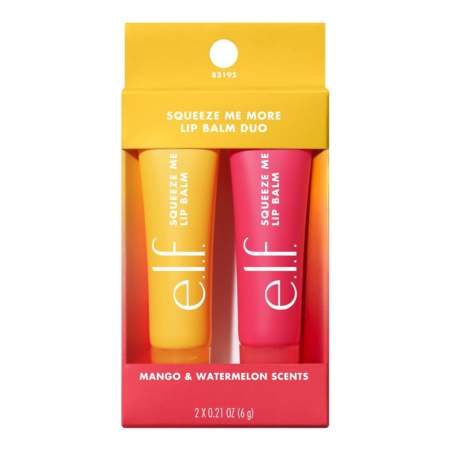 e.l.f. Squeeze Me More Lip Balm Duo - Bálsamo hidratante para un tinte de color transparente, fabricado con ácido hialurónico, vegano y libre de crueldad, mango y sandía