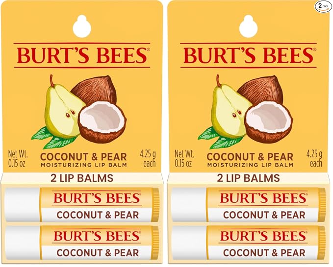 Burt's Bees Bálsamo labial – Cera de abeja original, hidratante labial con cera de abejas de origen responsable, sin tinte, tratamiento acondicionador de origen natural, 2 tubos, 0.15 onzas.