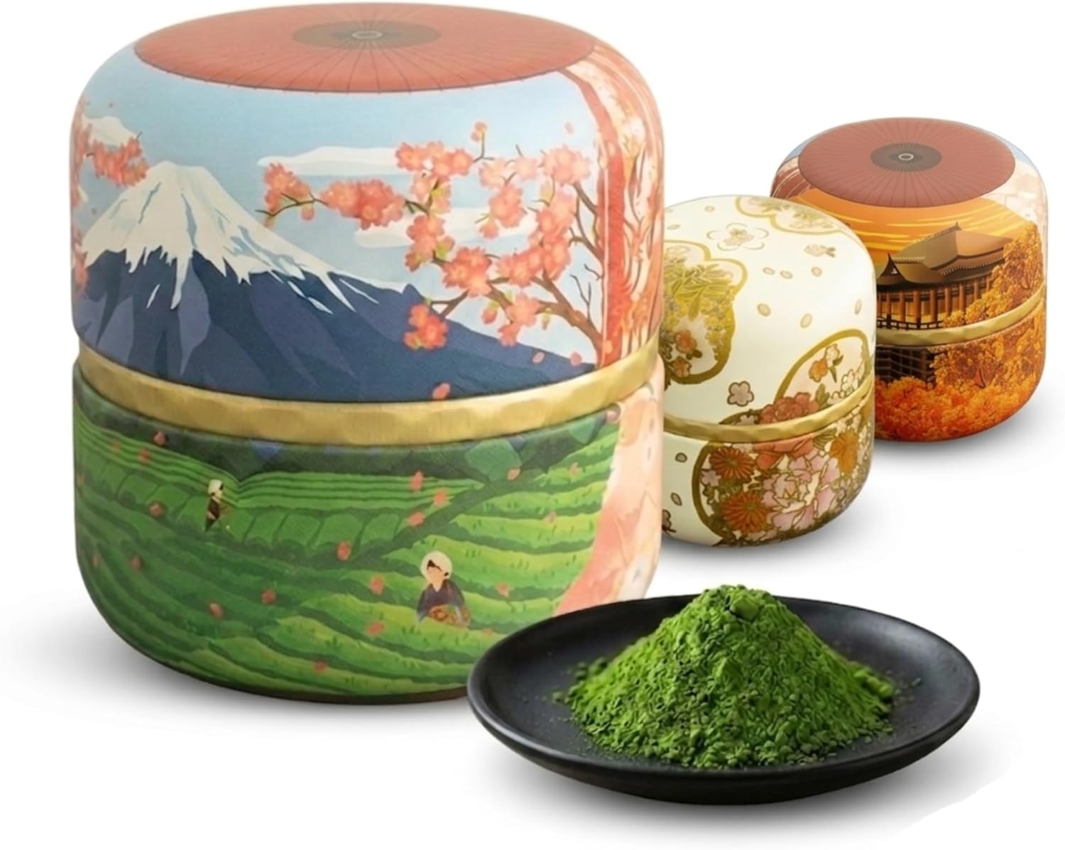 Uji ULI-03 Kyoto Scent, Set of 3 Types (Green Tea, 0.7 oz (20 g) / Broom Tea, 0.5 oz (15 g) / Brown Rice Tea, 0.8 oz (25 g) Kyoto Tea Leaves, Can Gift, Petite Gift, Drink Compare, Present, Souvenir