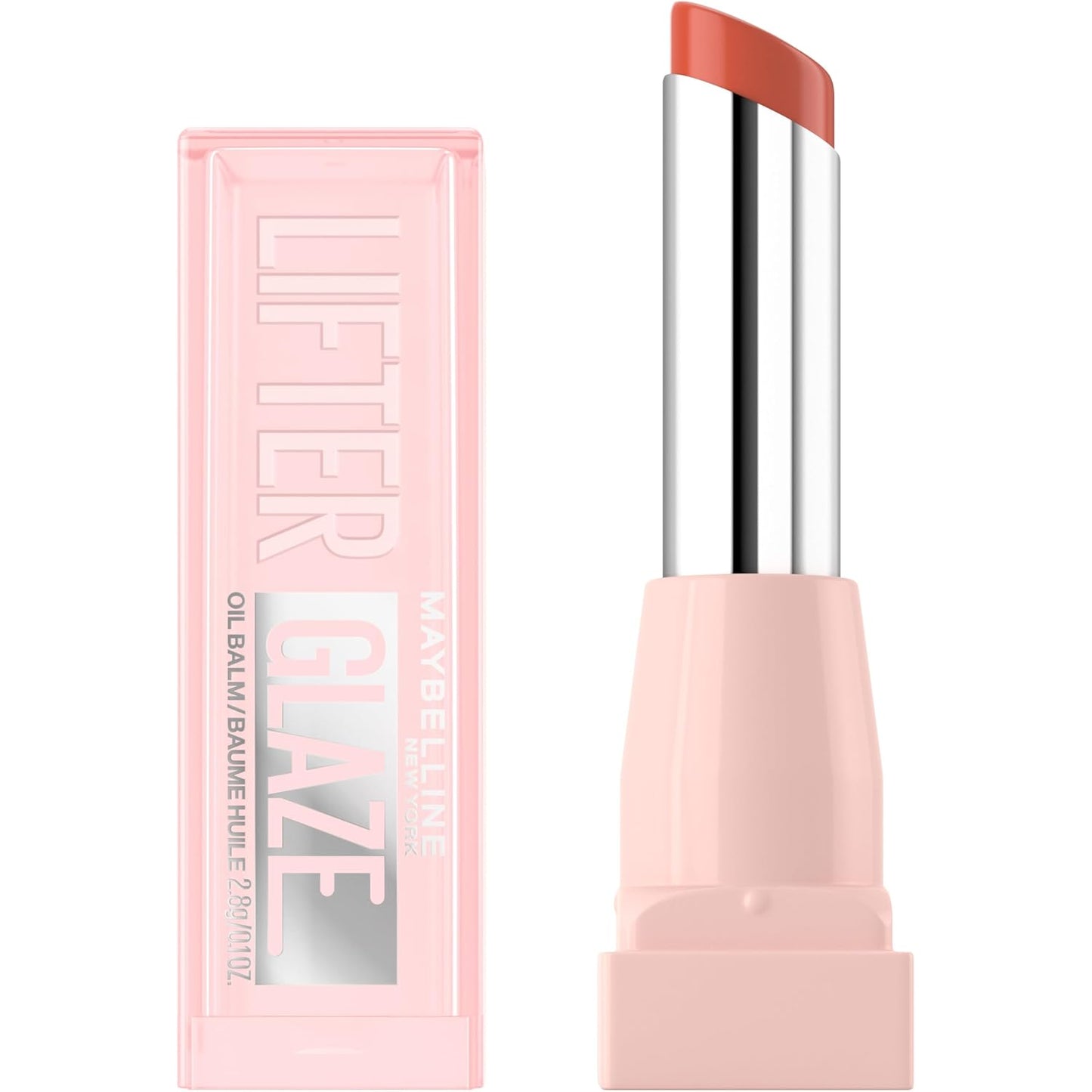 MAYBELLINE Lifter Glaze Oil Balm with Hyaluronic Acid and Hydrating Oil Blend, Lip Balm with 24HRs of Smooth, Moisturizing Shine, Pink Drip (Sheer Baby Pink)