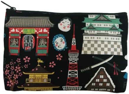 Kyoyu Pouch, Hello Nippon, Tokyo, Kyoto, Mount Fuji, Kaminarimon, Kinkaku-ji, Castle, Made in Japan, Cotton