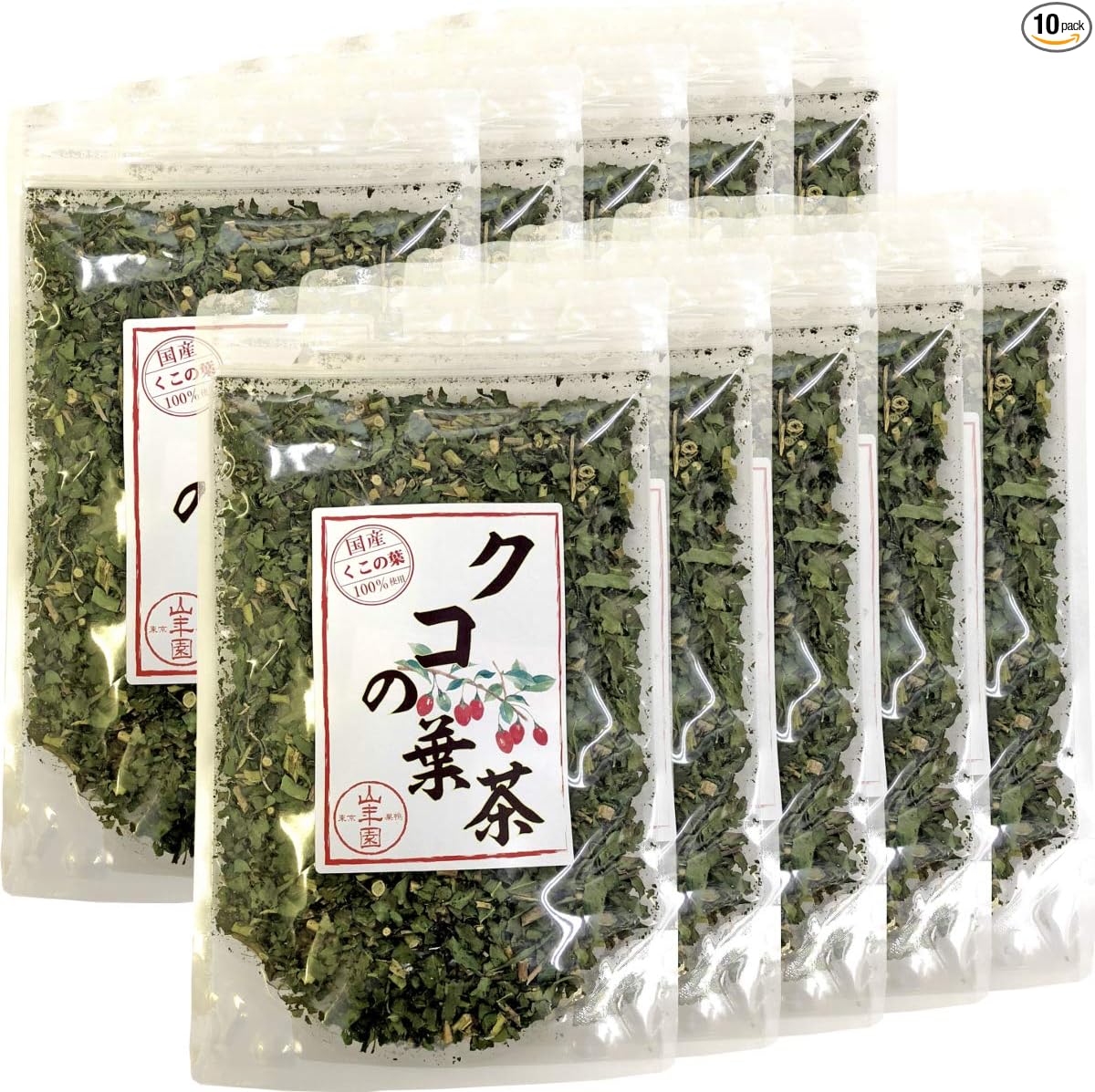 100% Japanese Wolfberry Leaf Tea, Additive-Free, 2.4 oz (70 g), Caffeinated in Miyazaki Prefecture, Sugamo Ochaya, Sannenen