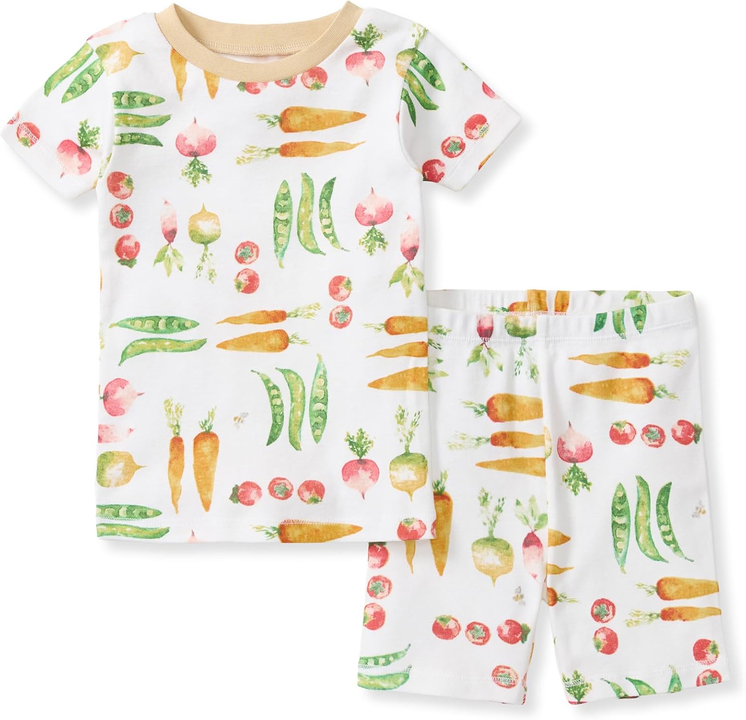 Burt's Bees Baby Pijama unisex de algodón, camiseta de manga corta de 2 piezas y pantalones cortos | Snug fitting, yet comfy warm weather pajamas sets are made in our classic rib fabric