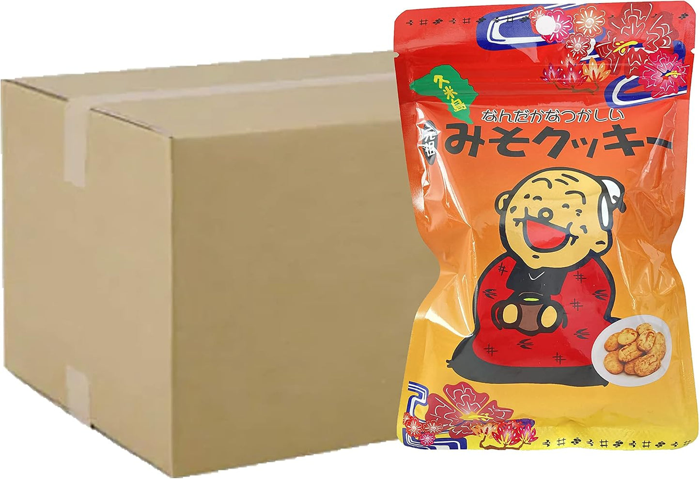 Ganso Miso Cookies, Made with Miso from Kumejima, Somewhat Noble (Large) 1 Bag 6.3 oz (180 g), Zipper Included