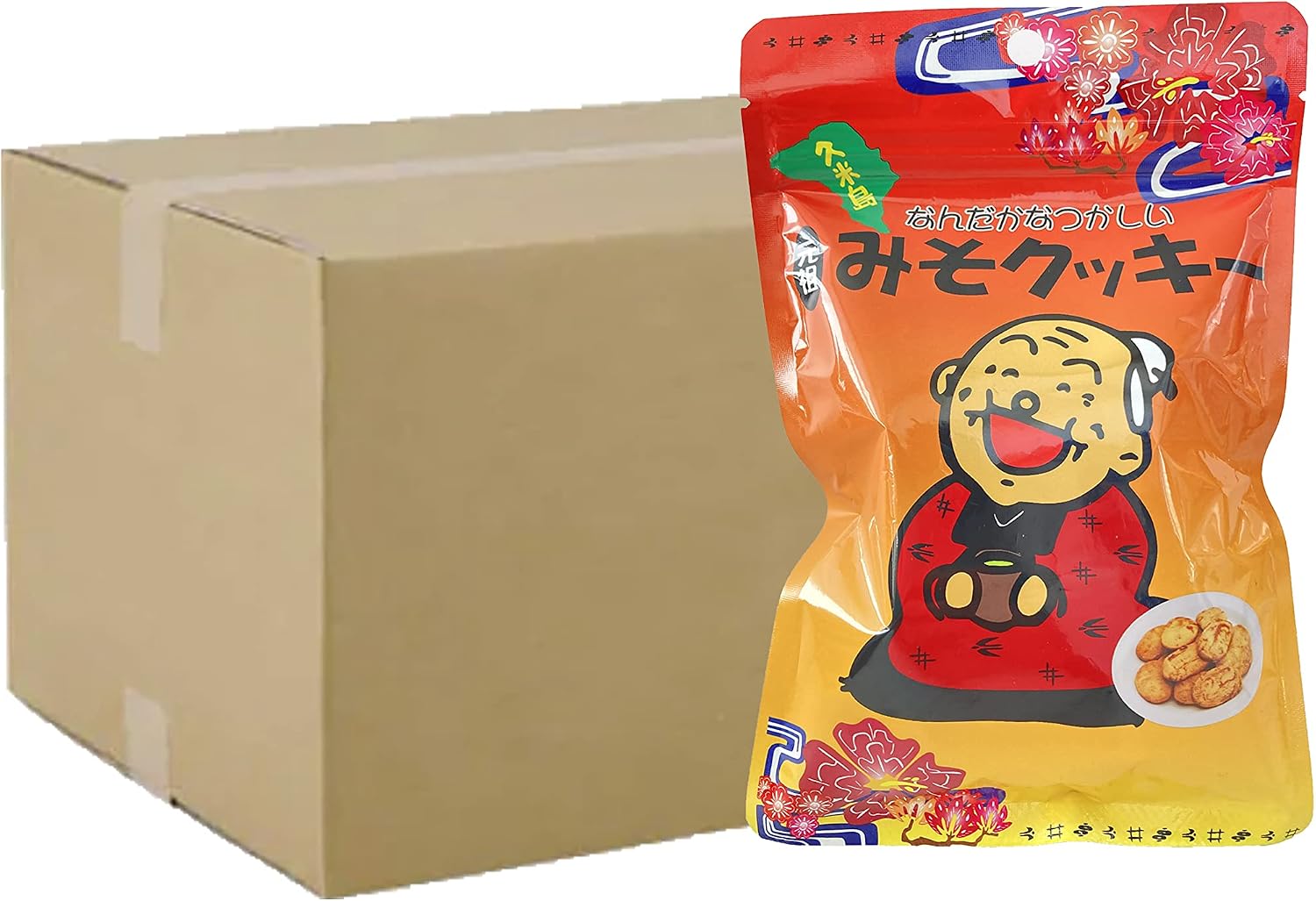 Ganso Miso Cookies, Made with Miso from Kumejima, Somewhat Noble (Large) 1 Bag 6.3 oz (180 g), Zipper Included