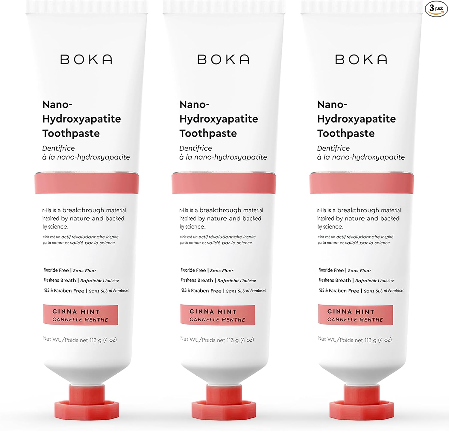 Boka Fluoride Free Toothpaste, Nano Hydroxyapatite Toothpaste, Appropriate for Sensitive Teeth - for Adult Oral Care - Ela Mint Flavor, 4 Fl Oz 1Pk