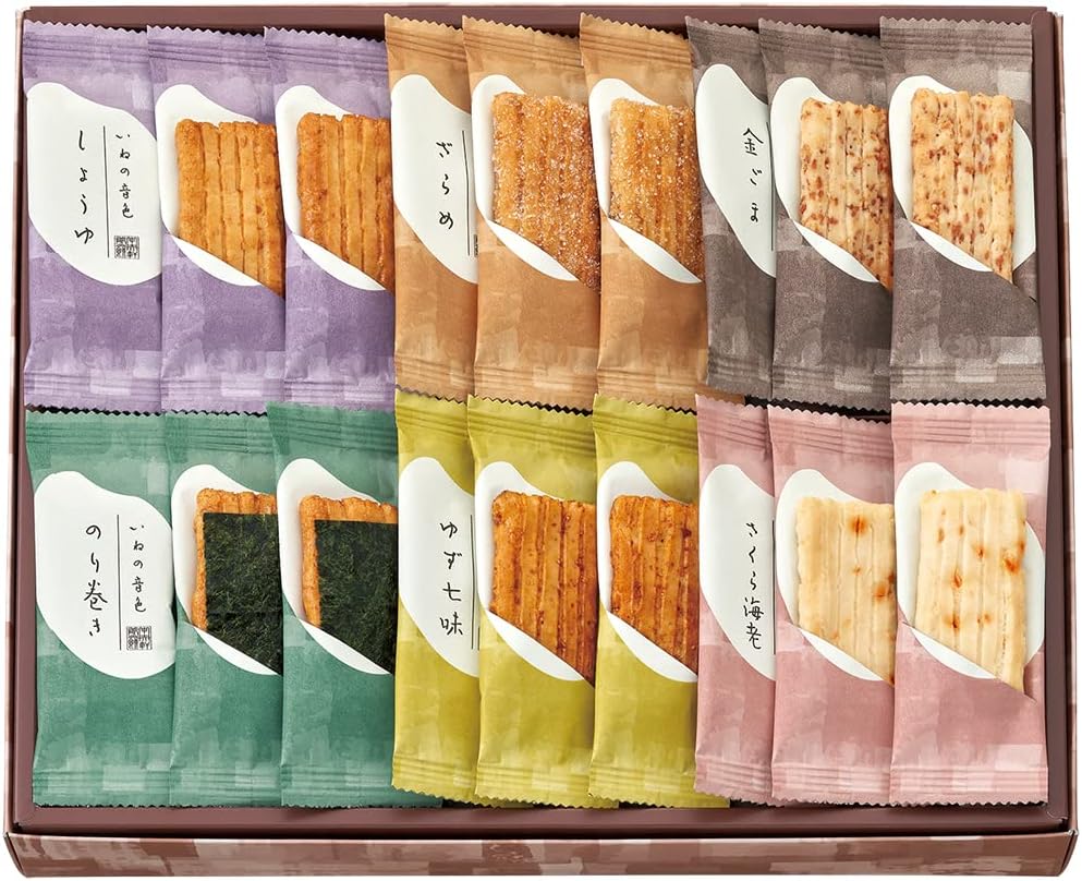 【Official】Chuoken Senbei Ine no Oto (60 Pieces) 6-Flavor Senbei Assortment, Rice Crackers, Gift Exchange, Okaki, Individually Wrapped Souvenir, Hand-Delivered Gift, Confectionery, Offering, Year-End