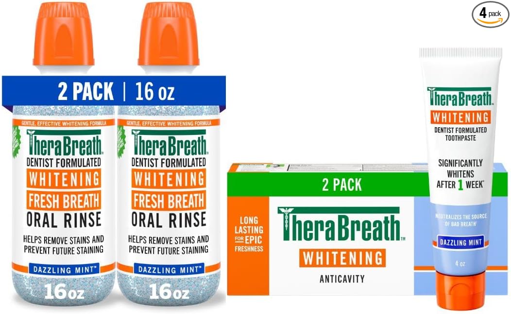 TheraBreath , Encías saludables, periodontistas de 24 horas, formulada enjuague oral de CPC, menta limpia, 16 fl oz (paquete de 2)