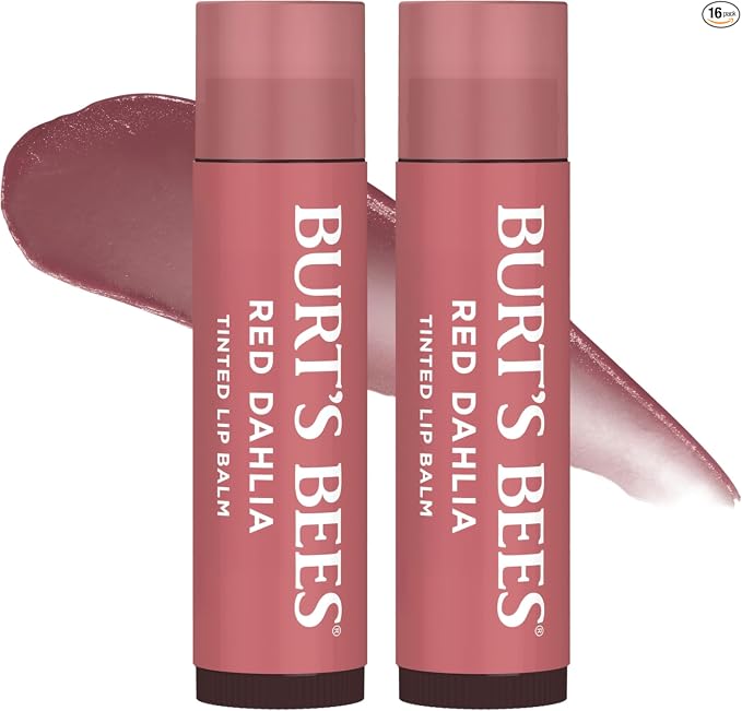Burt's Bees Bálsamo labial con color con fórmula de bálsamo tintado 2 en 1 de larga duración, color infundido con manteca de karité profundamente hidratante para un acabado natural y acumulable, suave