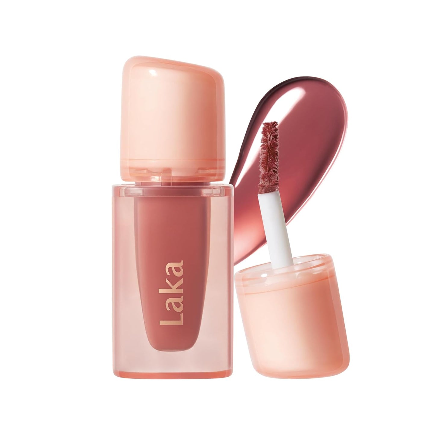 Laka Jelling Nude Gloss Mini, 1.9g/0.07oz, Aceite labial hidratante traslúcido sin manchas, no pegajoso, brillo nutritivo para un aspecto fresco y brillante, vegano, maquillaje de belleza limpia