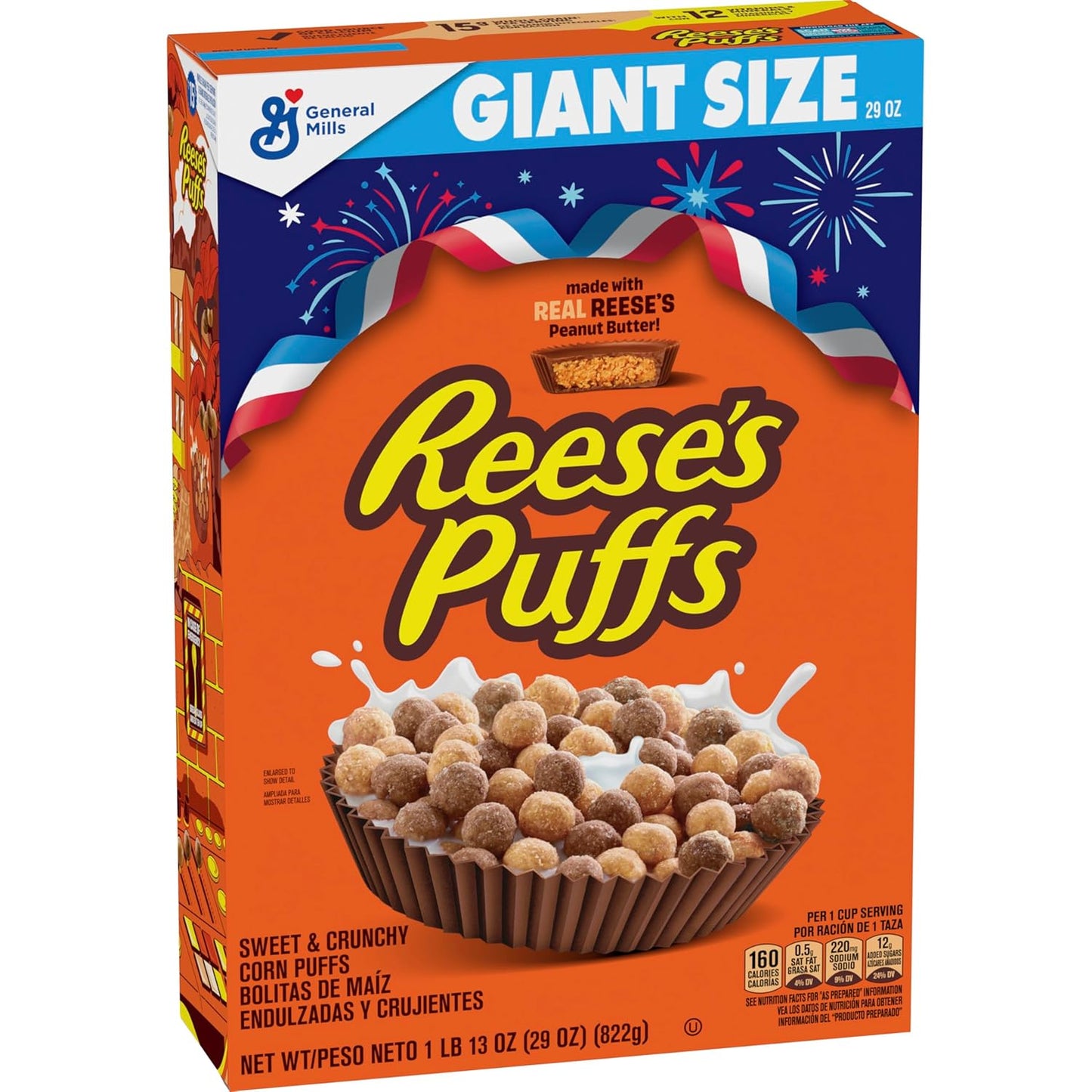 Reese's Puffs, Cereal de mantequilla de maní con chocolate, caja de 11.5 onzas (paquete de 2)