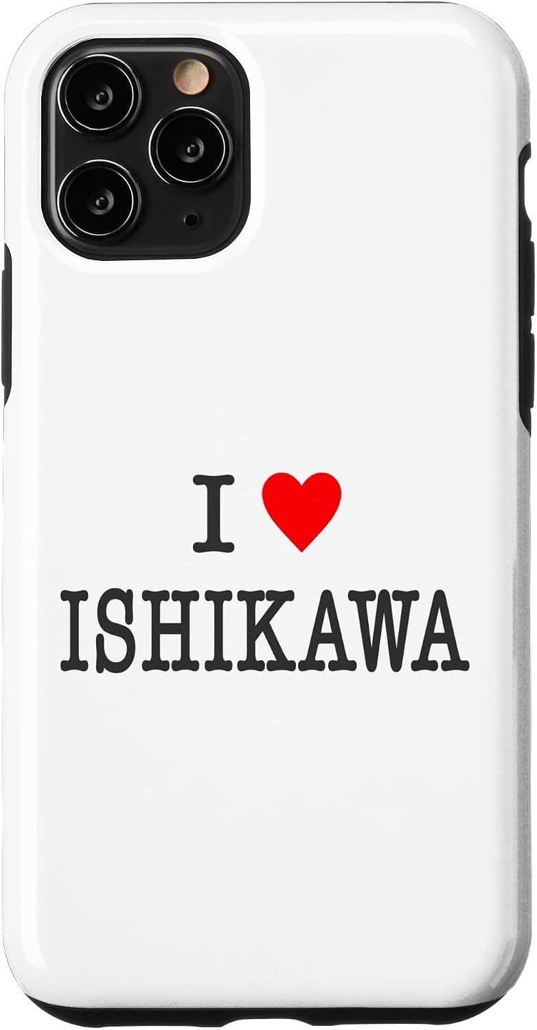 アイラブ・ISHIKAWA 石川（I Love ハート）【47都道府県】ジモT ティ 地元愛 旅行 グッズ お土産 面白 スマホケース iPhone 7 Plus/8 Plus 用