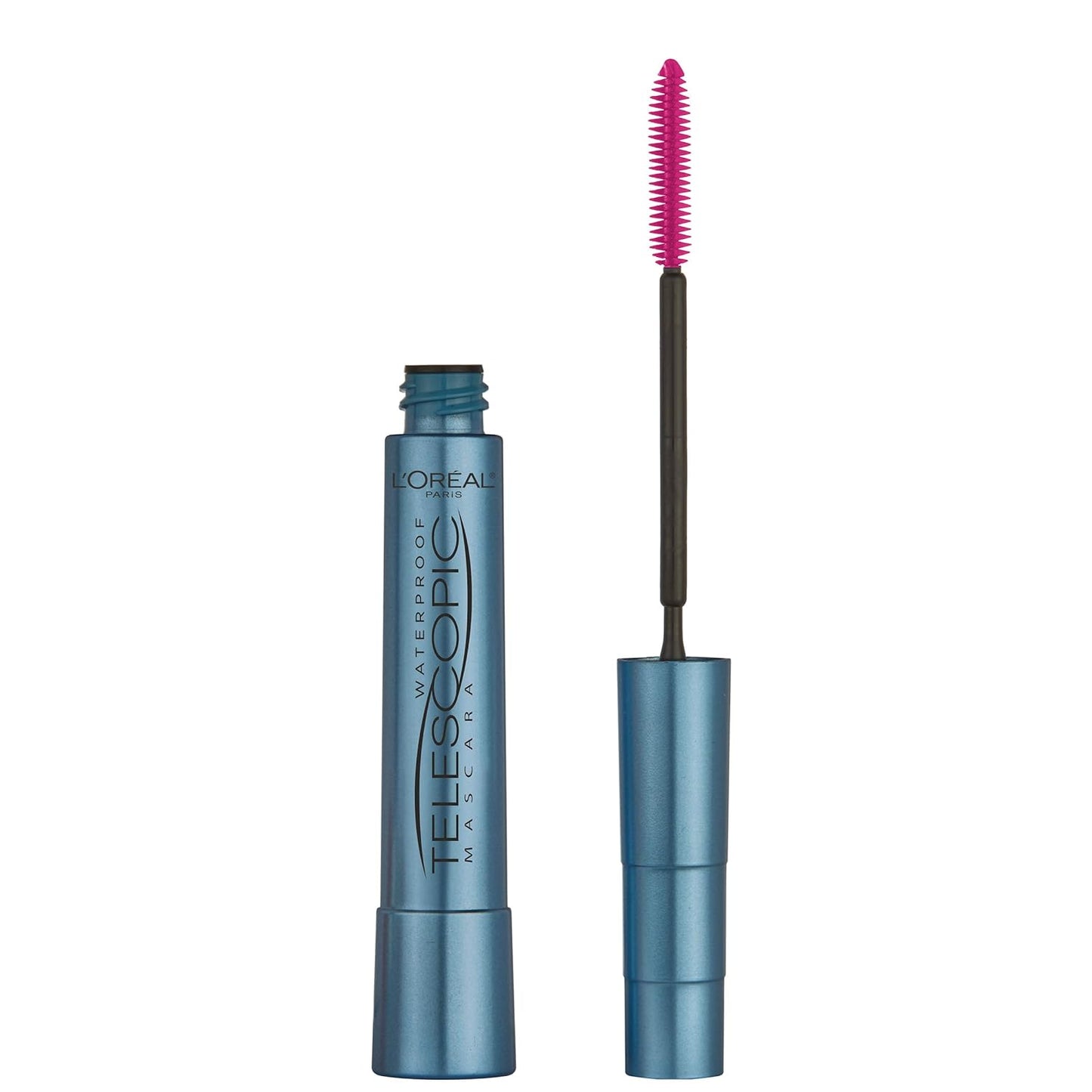 L'Oreal Paris - Máscara de alargamiento de pestañas, maquillaje telescópico original, con cepillo de doble precisión para separar pestañas, lavable, marrón negro, 8 mL, paquete de 1